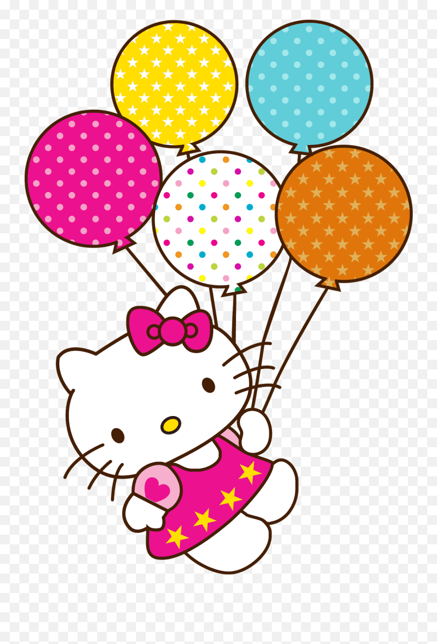 Hello Kitty Happy Birthday Balloons Png - Birthday Hello Kitty Png,Birthday Balloons Png