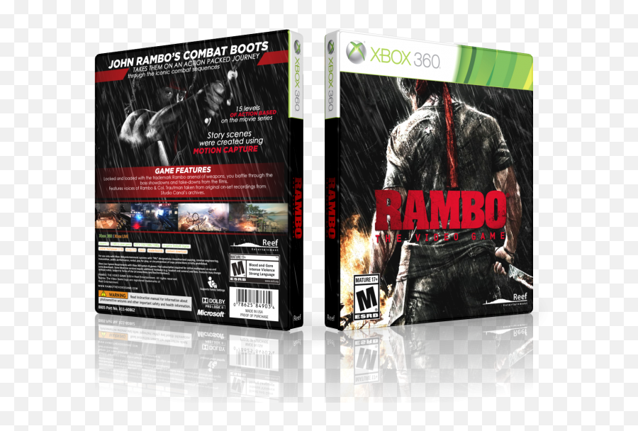 Download The Video Game Box Art Cover - John Rambo Png Image Wolfenstein The New Order Xbox 360,Rambo Png