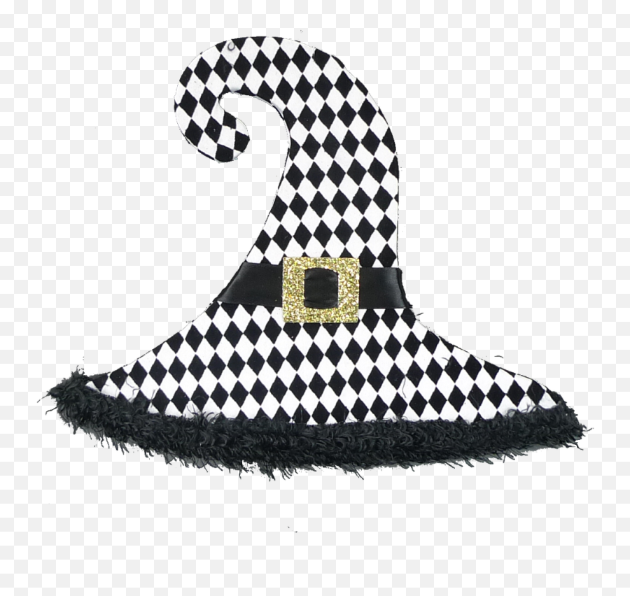 12 Blackwhite Harlequin Witch Hat - Black And White Striped Witch Hat Png,Witch Hat Png