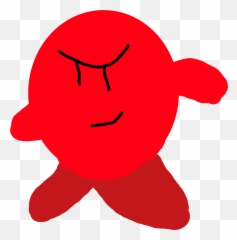 Red Kirby - Cartoon Png,Kirby Face Png