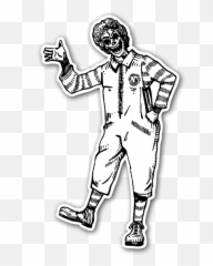 Ronald Mcdonald - Donalds Black N White png