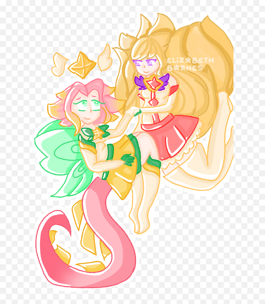 I Created This Star Guardian Neeko X Ahri Pic A While Ago - Fictional Character Png,Spirit Blossom Ahri Icon