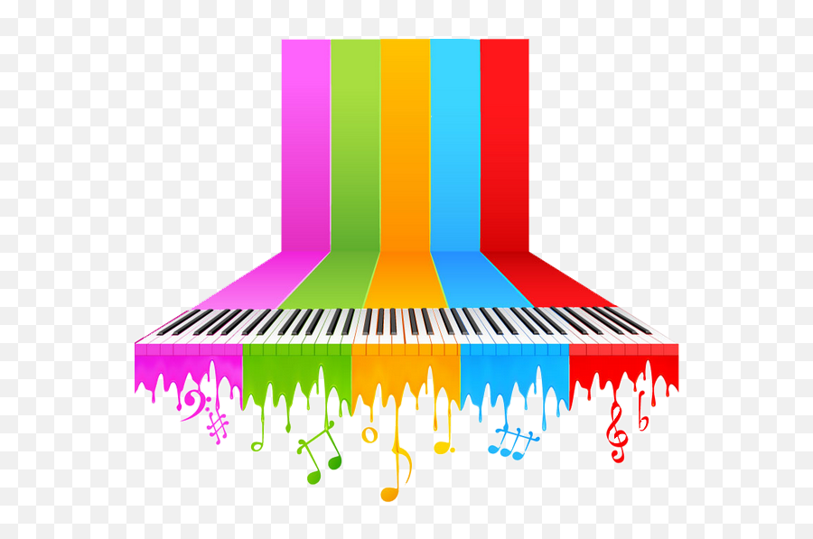 Color Music Notes Png - Transparent Background Music Keyboard Png,Music Background Png