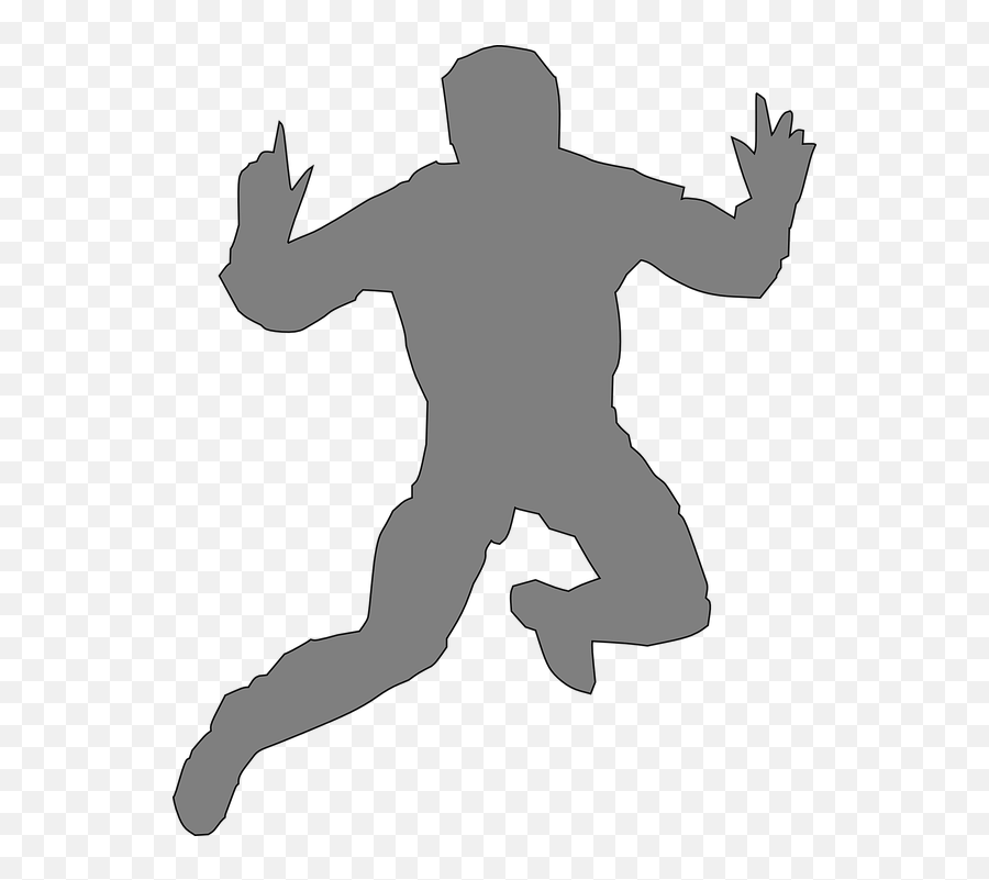 Man Jumping Leaping Hands - Png Silhouette Man Jumping,Hands Up Png
