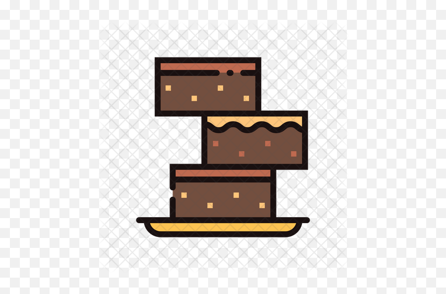 Brownie Icon Of Colored Outline Style - Brownies Icon Png,Brownie Png