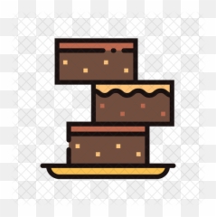 Brownie Icon Of Colored Outline Style - Brownies Icon Png,Brownie Png