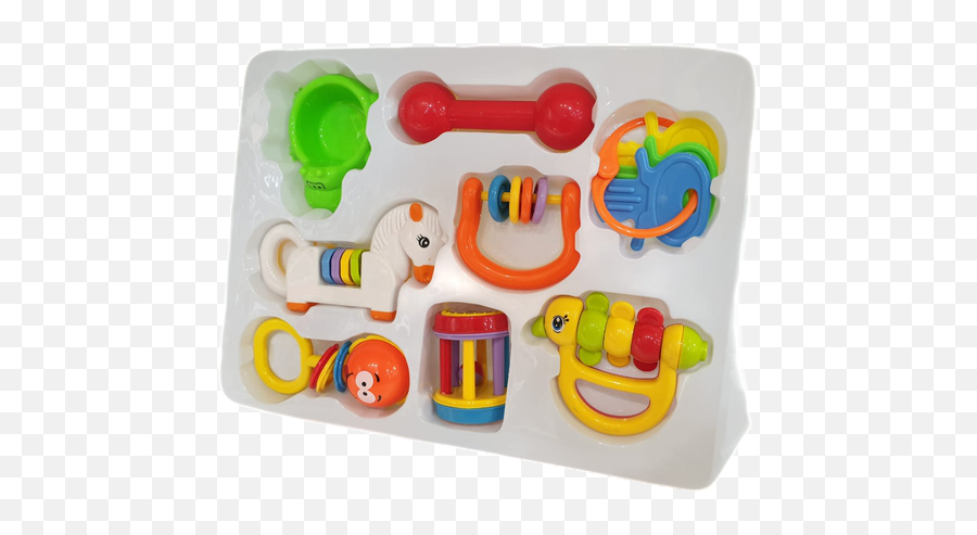 8pcs Happy Baby Rattle Set - Baby Toys Png,Baby Rattle Png