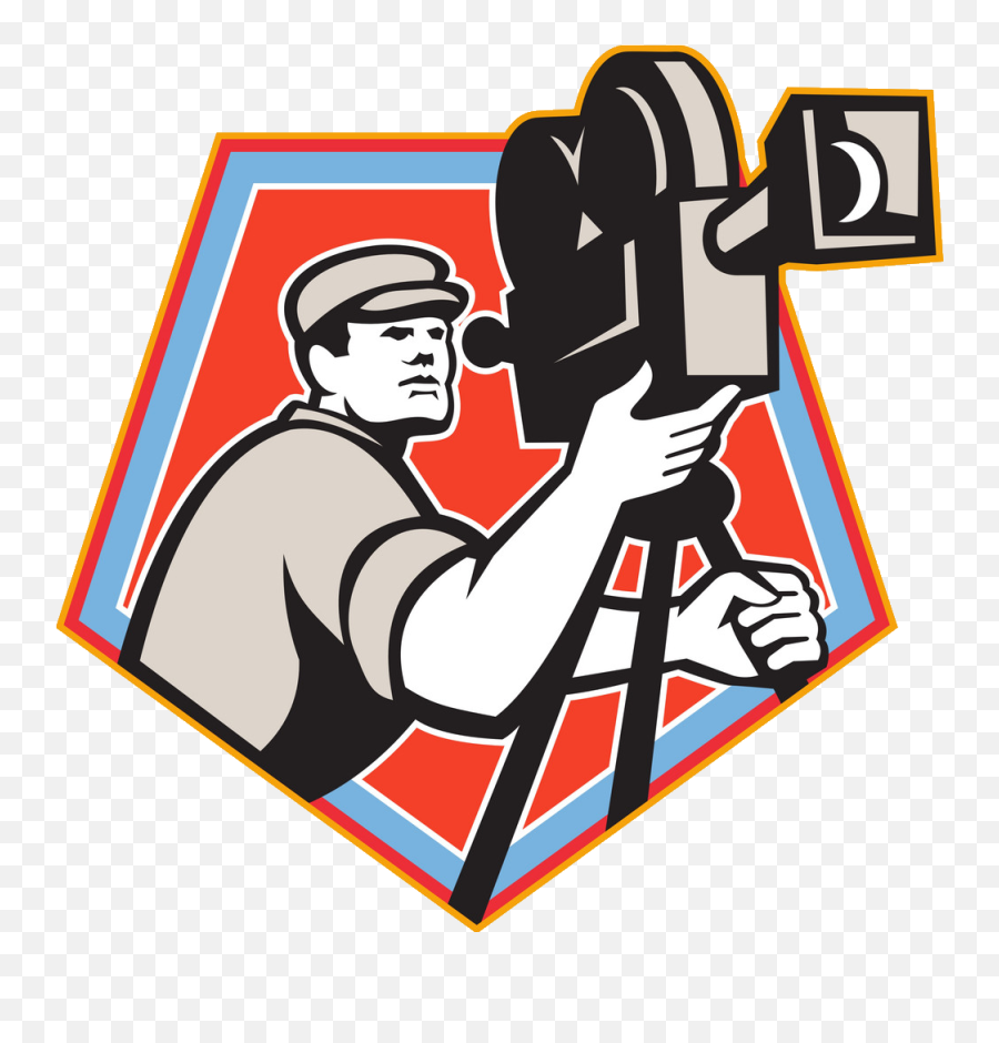 Cameraman Vintage Film Reel Camera Retro Vector - Retro Film Reel Film Logo Png,Retro Png