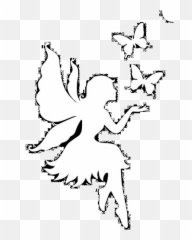 Glittertattoo Stencil Fairy Butterfly - png
