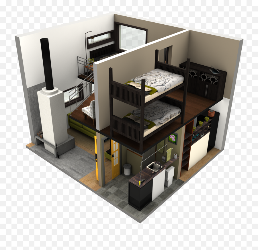 Tinyhousebigloft6png Small House Inspiration Tiny Tiny House Design With Floor Plan Small House Png Free Transparent Png Images Pngaaa Com