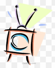 Television With Rabbit Ears Royalty Free Vector Clip Art - Fiction png