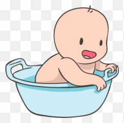 Infant Clipart Baby Tummy Time - Bath png