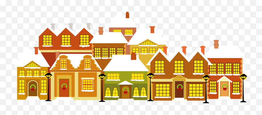 A Row Of Houses Png Download - Cartoon Houses Png,Houses Png
