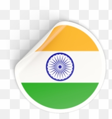 Round Sticker Illustration Of Flag India - Flag Of India Png,India Flag Png