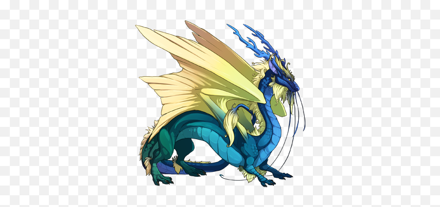 S - Blue And Gold Dragon Png,Cloud Strife Transparent