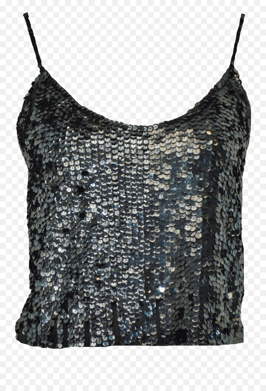 Black Cropped Sequin Tank Top - Sequin Tank Top Png,Tank Top Png