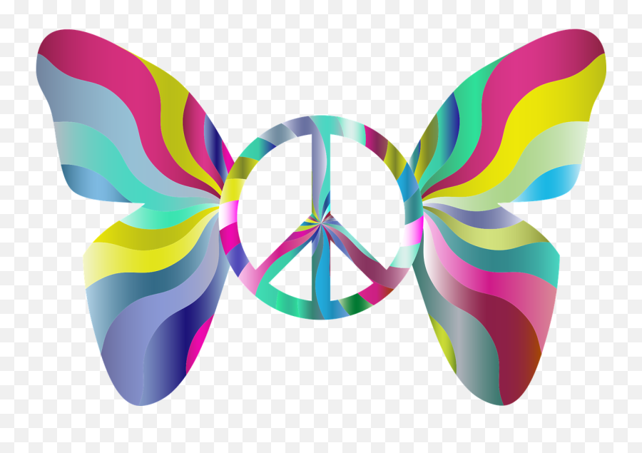 Sixties 1960s 60s Public Domain Image - Freeimg Butterfly Peace Sign Png,Colorful Butterfly Icon