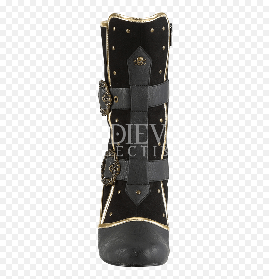 Womens Gold Trim Pirate Heels Png Image - Motorcycle Boot,Gold Trim Png