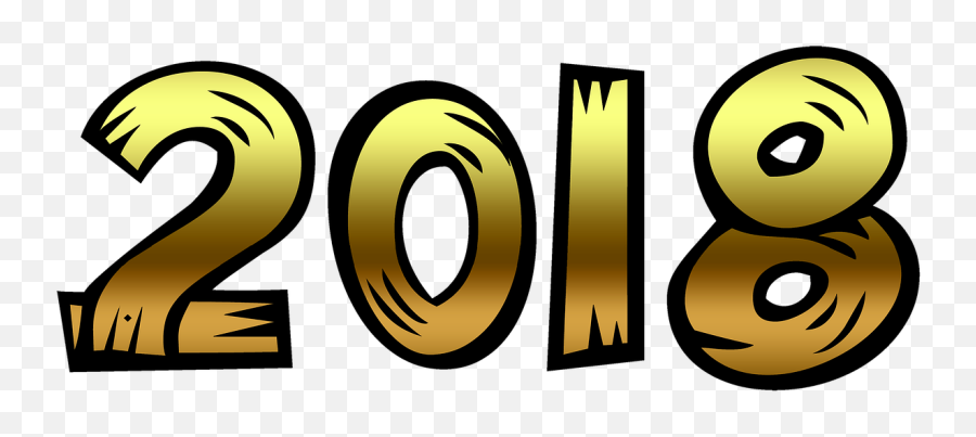 Text Gold Golden 2018 New Year - 2018 Png,New Year 2018 Png