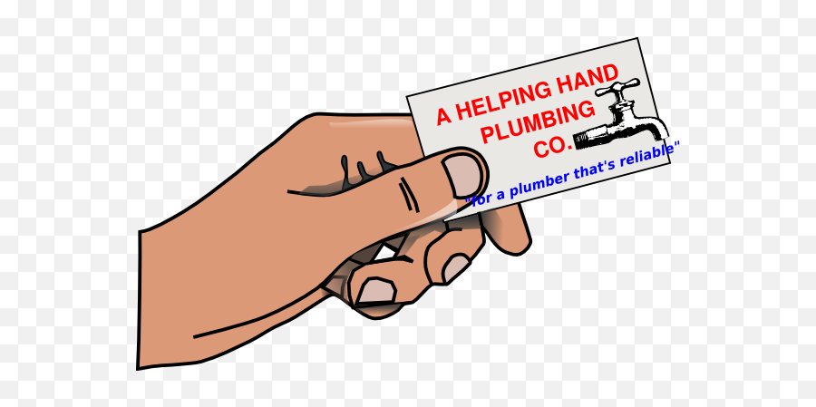 Helping Hand Plumbing Clip Art - Vector Clip Business Card Clip Art Png,Helping Hand Png