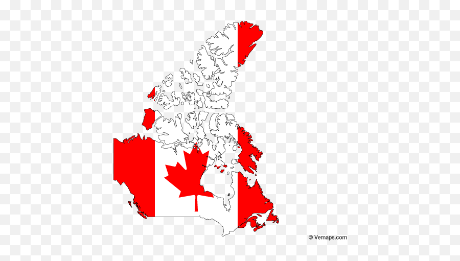 Flag Map Of Canada - Canada Map Flag Png,Canada Flag Transparent