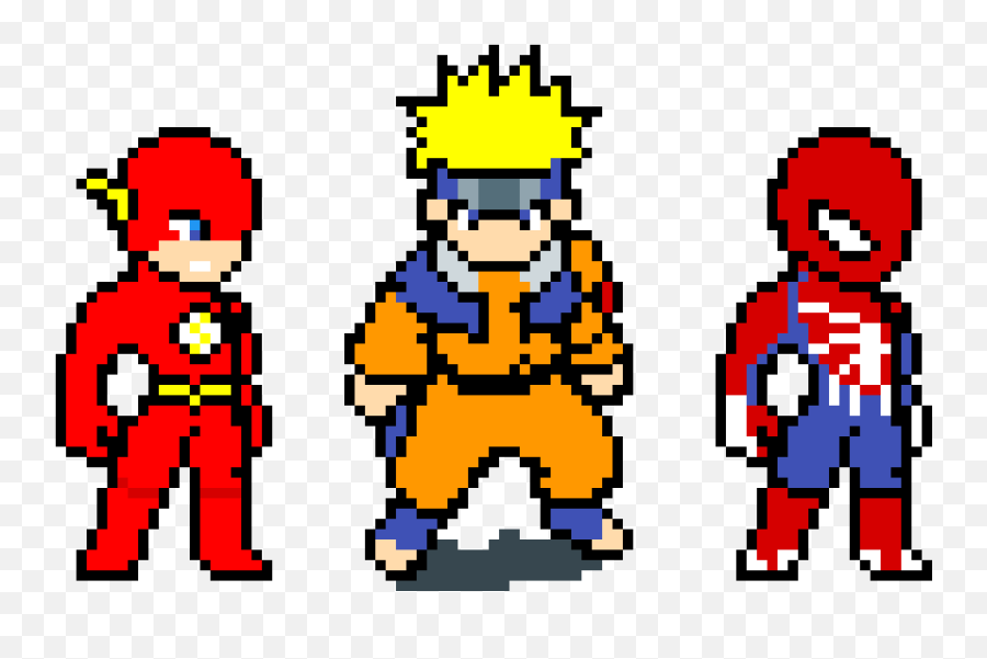 Pixilart - The Flash Season 5 Suit Naruto And Spiderman Naruto Uzumaki Pixel Art Naruto Png,Spiderman Ps4 Png