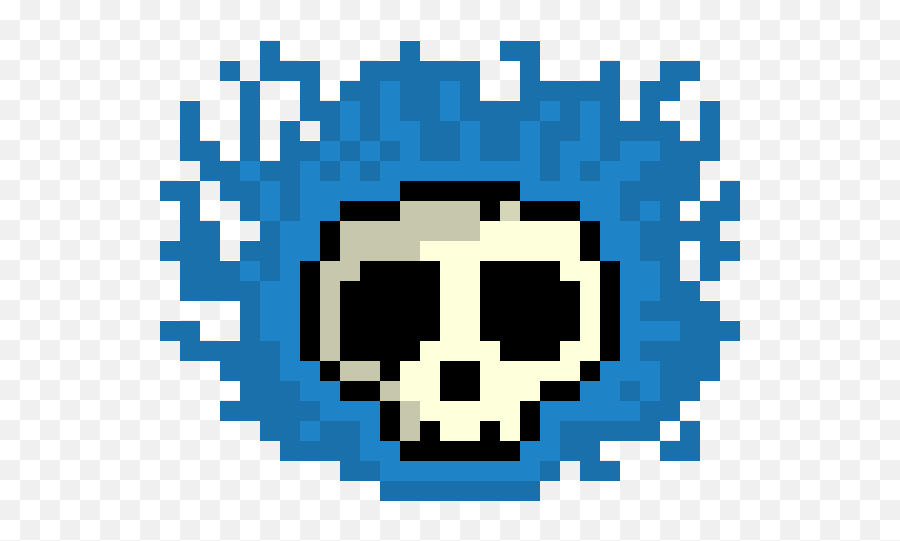 Download Blue Skull - Pixel Art Flame Mario Png Image With H2o Delirious Pixel Art,Pixel Mario Transparent