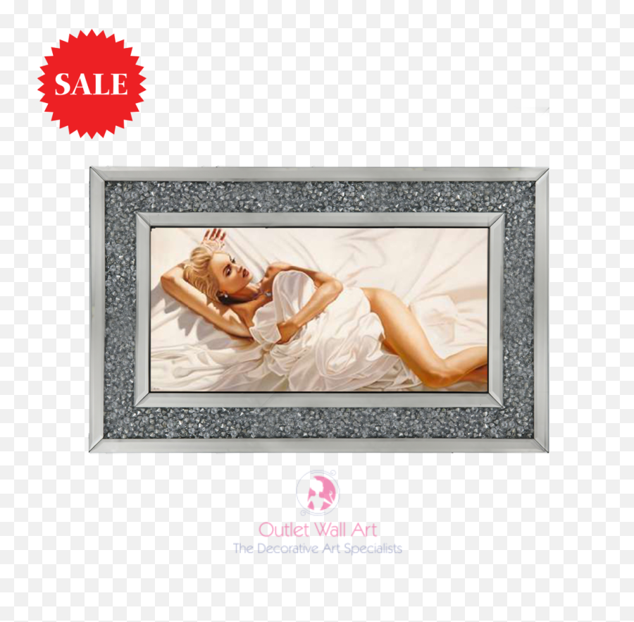 Glamour Lady In A Mirror Frame 114cm X 64cm Png