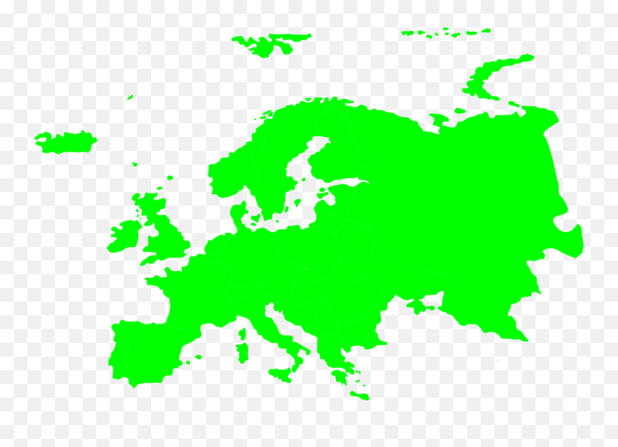 Green Silhouette Of Map Europe - Europe Continent Clipart Png,Europe Map Png