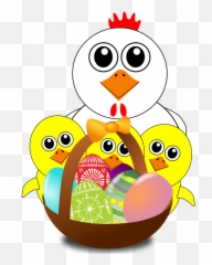 Funny Chicken And Chicks Cartoon Easter - Egg png