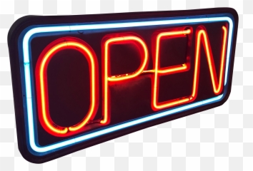 Vintage Neon Open Sign - png