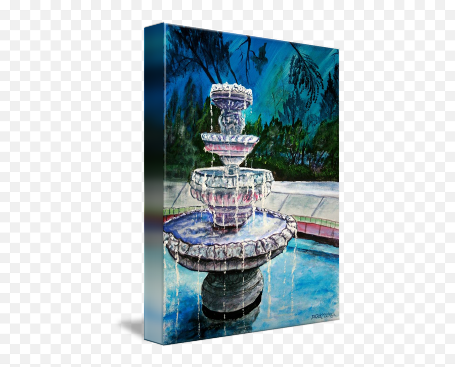 Water Fountain Acrylic Painting By Derek Mccrea - Water Fountain Painting Png,Water Fountain Png
