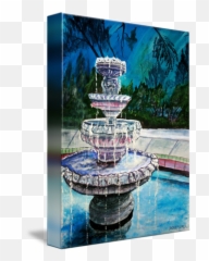 Water Fountain Acrylic Painting By Derek Mccrea - Water Fountain Painting png