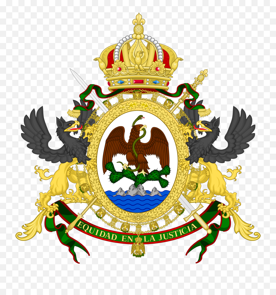 Download Hd The Coat Of Arms Mexican Empire 1864 - 1867 Mexican Empire Coat Of Arms Png,Mexico Flag Transparent