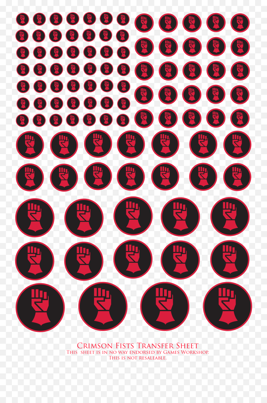 Crimson Fists Decal Sheet 20 - The Bolter And Chainsword Crimson Fists Transfer Sheet Png,Fists Png