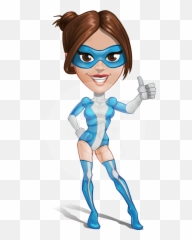 Super Woman Cartoon Vector Hero Character Graphicmama - Strong Girl Cartoon Png,Superwoman Png