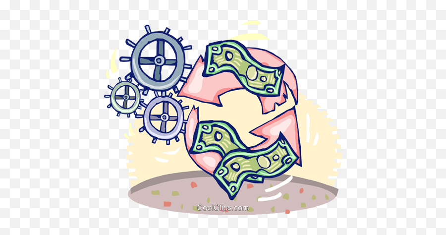 Recycling Money Royalty Free Vector Clip Art Illustration - Drawing Png,Money Vector Png