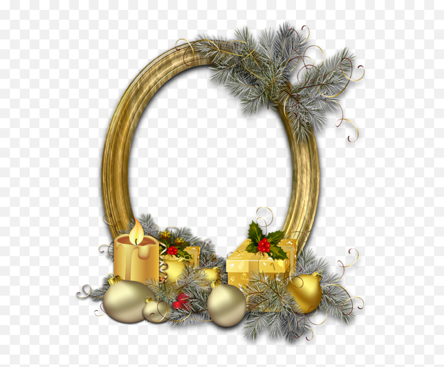 Gold Oval Frame - Christmas Frame Transparent Background Merry Christmas Frame Png,Christmas Frame Transparent