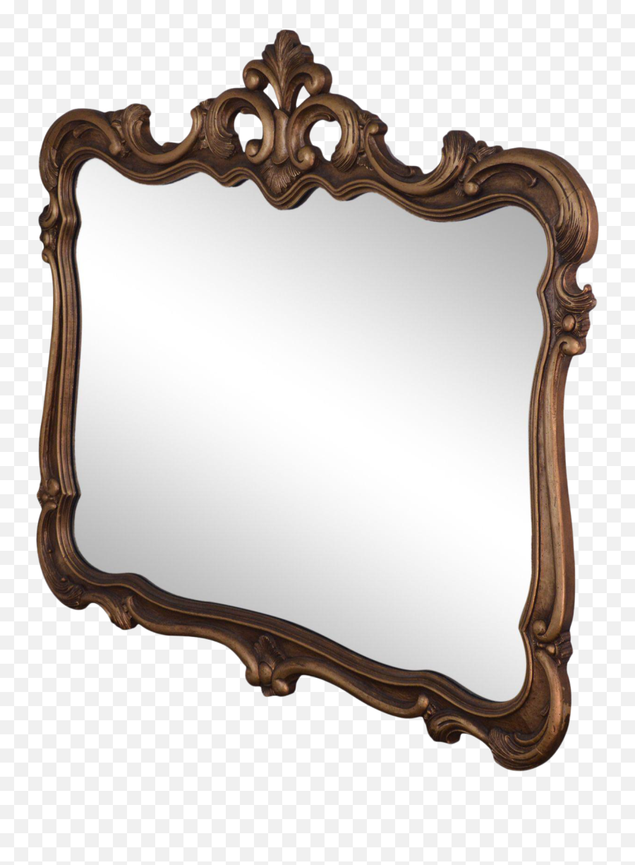 Vintage French Louis Xv Style Gold Frame Wall Mirror - Crowned Top Png,Vintage Gold Frame Png