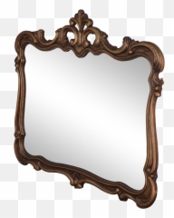 Vintage French Louis Xv Style Gold Frame Wall Mirror - Crowned Top png