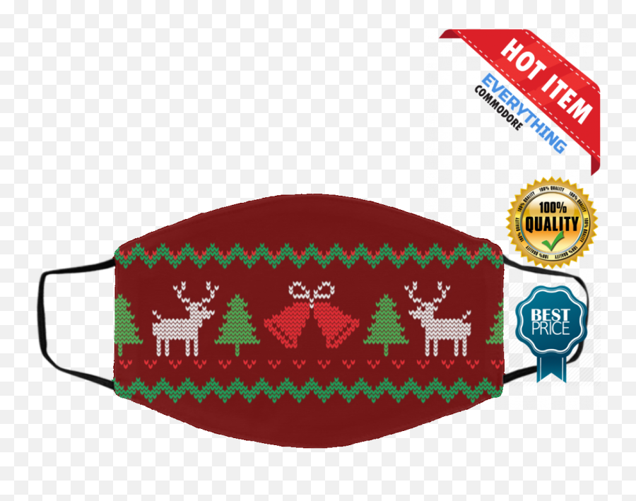 Ugly Christmas Sweater Seamless Red Face Mask - Ugly Christmas Sweater Mask Png,Ugly Christmas Sweater Png