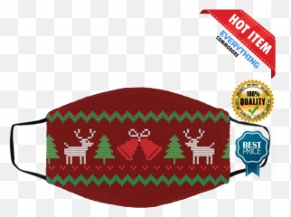 Ugly Christmas Sweater Seamless Red Face Mask - Ugly Christmas Sweater Mask Png,Ugly Christmas Sweater Png