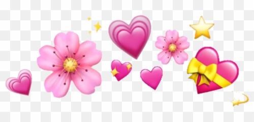Tumblr Kawaii Crown Flower Sticker By - Heart Crown Emoji Png