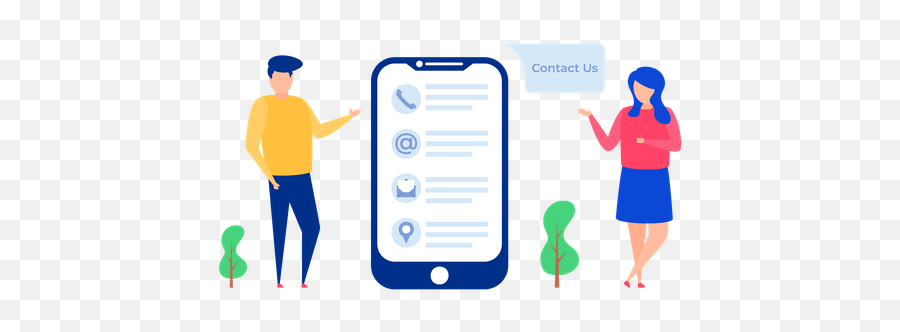 Premium Contact Us Page In Mobile Illustration Download Png U0026 Vector Format - Sharing,Contact Us Png