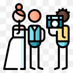 Line And Color Photographer Wedding Couple Icon - Wedding Icons png