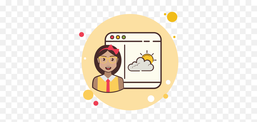 Lady Window Partly Cloud Weather Icon - Happy Png,Free Weather Icon For Desktop