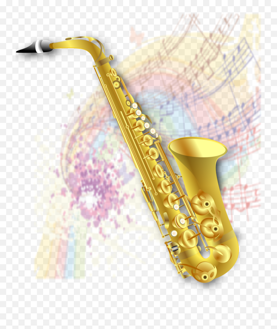 Saxophone With Color - Transparent Background Saxophone Transparent Png,Saxophone Transparent Background