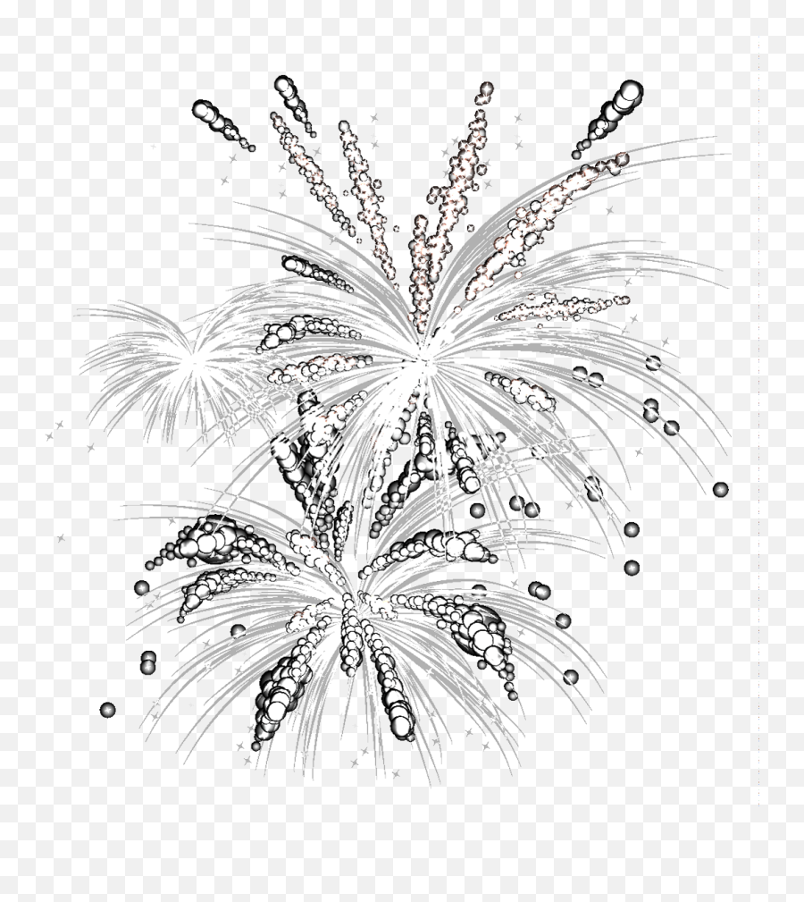 Download Hd Fireworks Computer File - Transparent Background Firework Black And White Png,Fireworks Transparent Background