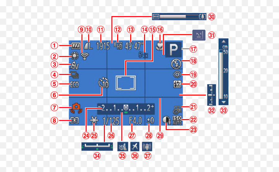 Name Of Components And Information Displayed - Vertical Png,Shutter Speed Icon