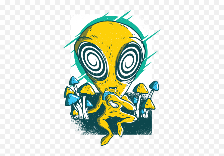 Alien Psychedelic - Psychedelic Mushroom T Shirt Design Png,Psychedelic Png